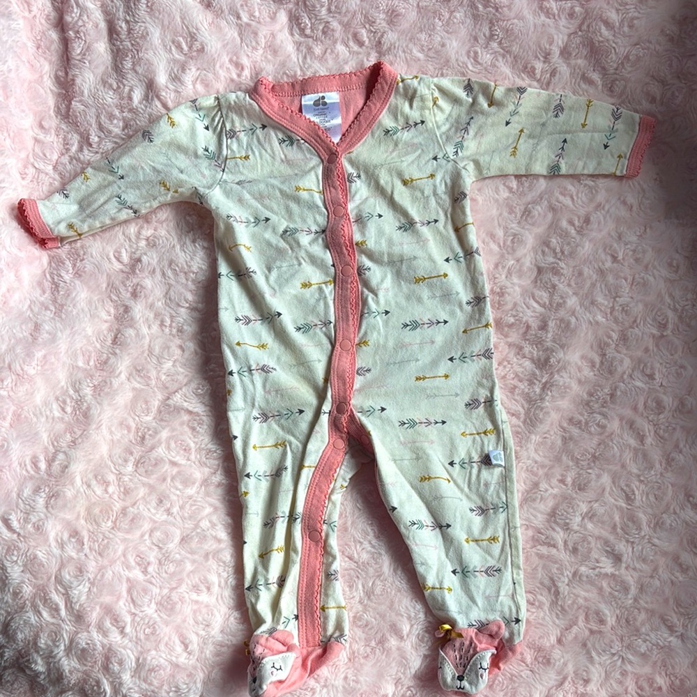 Just Born Pink and Cream Footed One-Piece